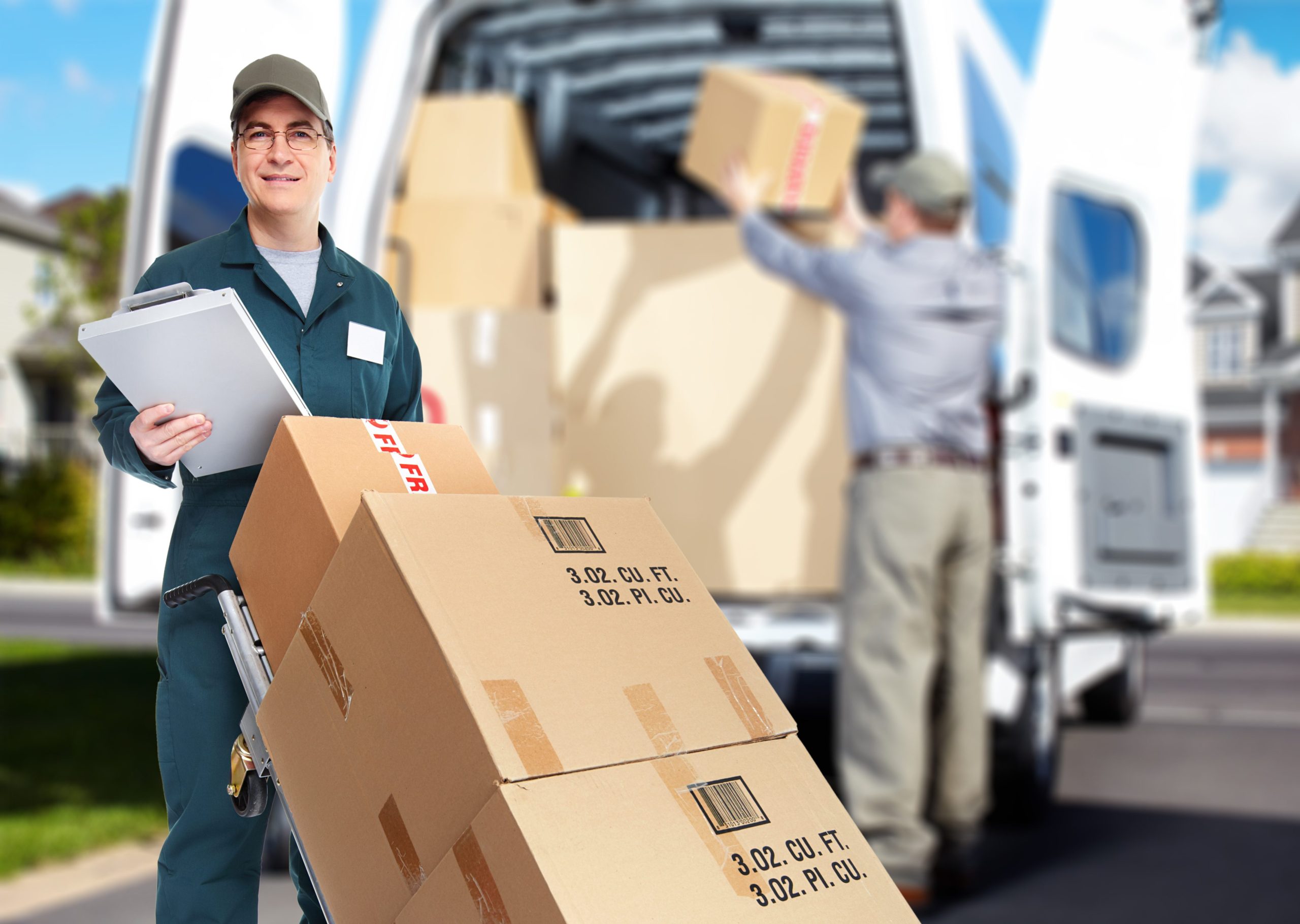 Delivery courier. Shipping and moving service background.